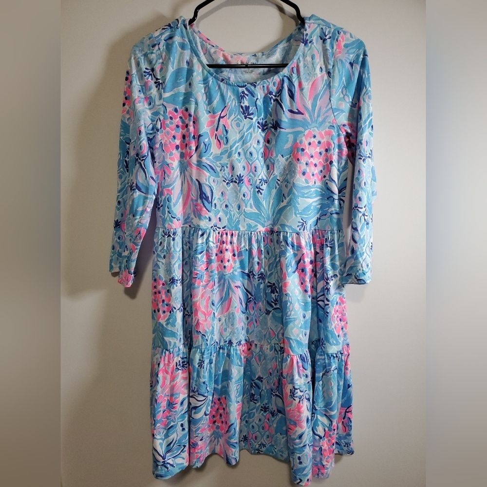Lilly Pulitzer Blue and Pink Dress Size Women's Small